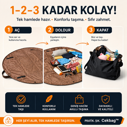 Cekbag™ | Tek Hamlede Toplanan Taşıma Çantası